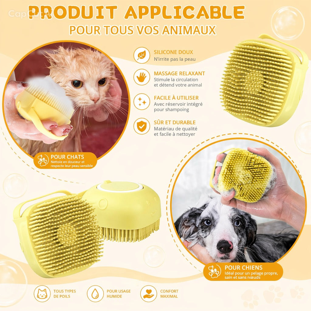 Brosse Lavage Douce pour Chien & Chat