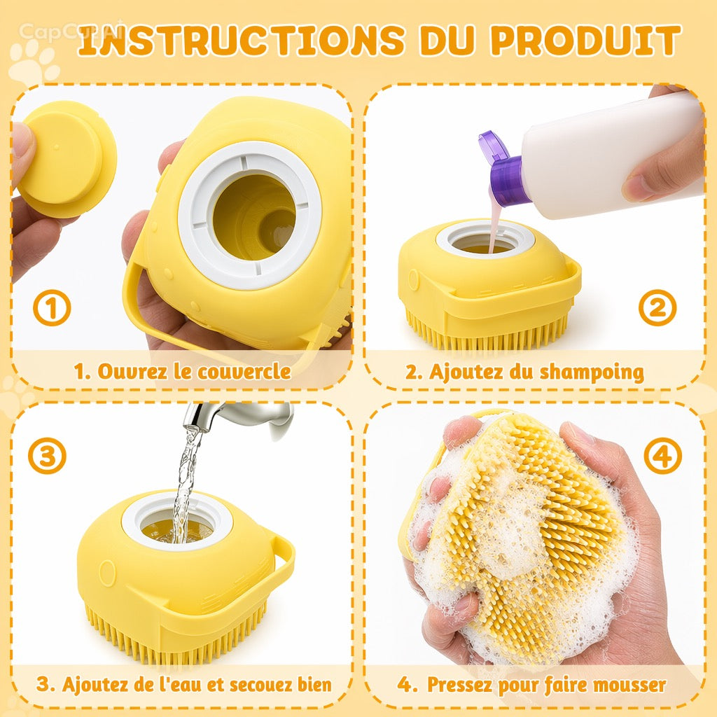 Brosse Lavage Douce pour Chien & Chat