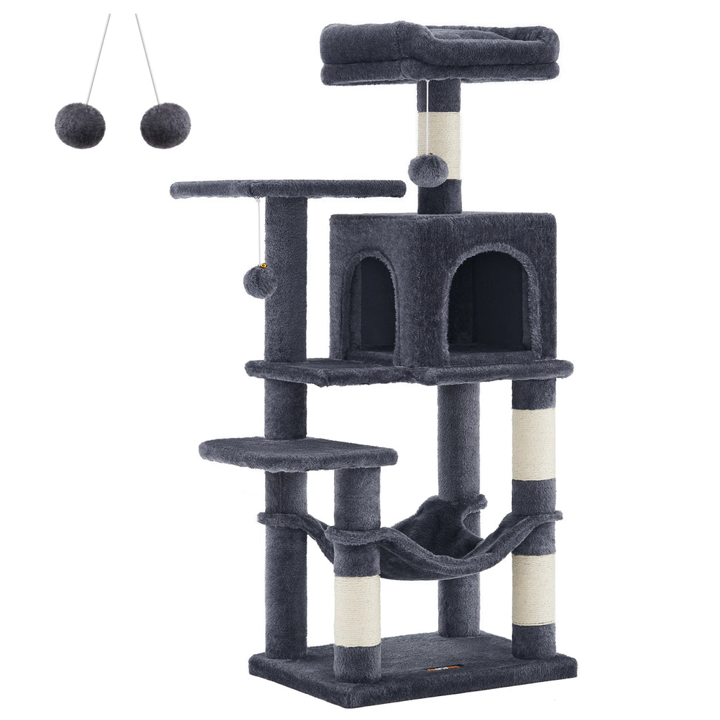 Arbre à Chat Premium 112 cm – Niche, Hamac & Griffoirs