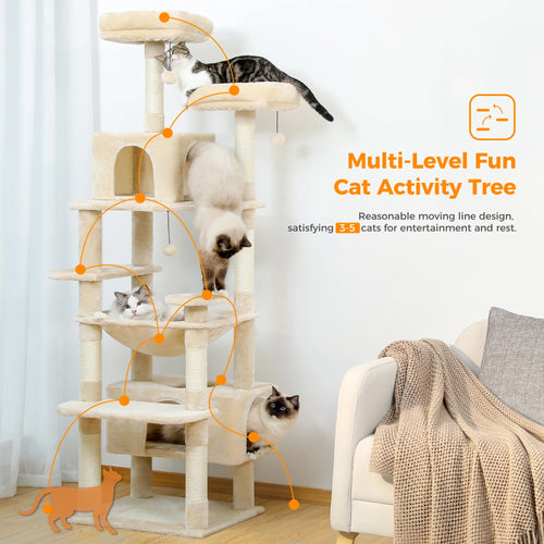 Arbre à Chat Premium XXL avec Hamac & Niche